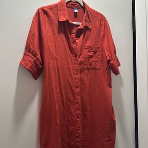 Linen button down dress